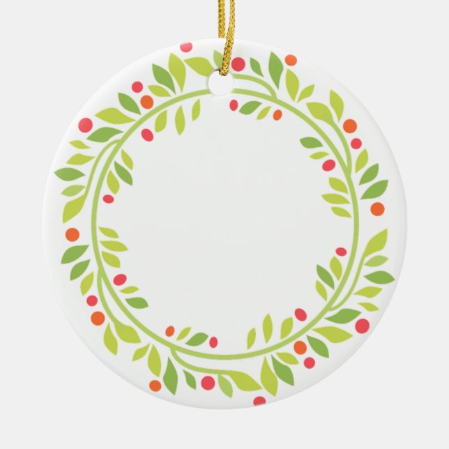 Adorno De Cerámica Navidades Wreath Personalizable (Frente)