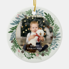Adorno De Cerámica Navidades Wreath Personalizado 2-Foto
