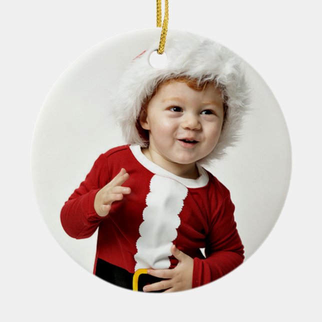 Adorno De Cerámica Navidades Wreath Photo Christmas Ornament Year (Frente)