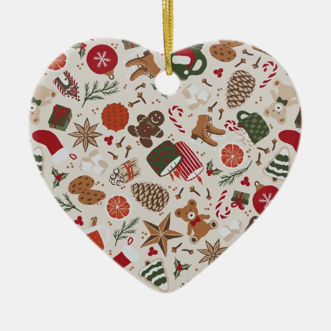 Adorno De Cerámica Navidades y especias acogedores (Frente)