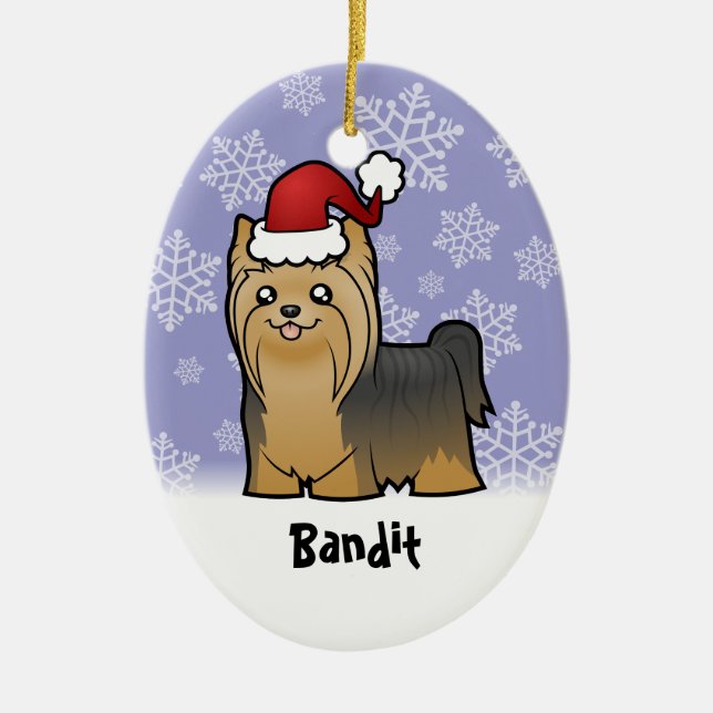 Adorno De Cerámica Navidades Yorkshire Terrier (añadir el nombre de s (Frente)