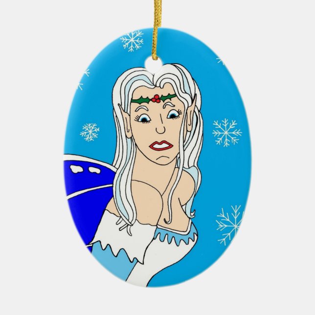 Adorno De Cerámica Navidades Yule Winter Solstice Faerie Ornament (Frente)