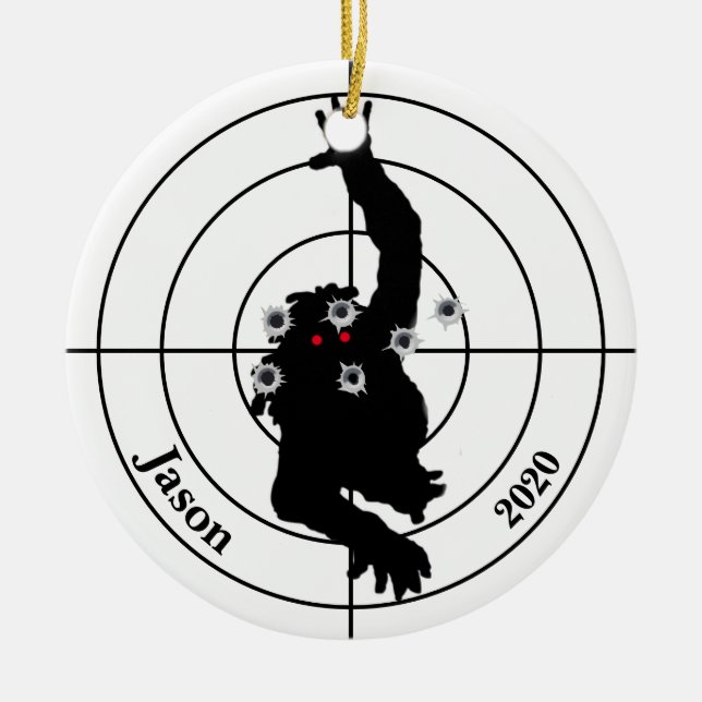 Adorno De Cerámica Navidades Zombie Shooting Target Gun Shooter (Frente)