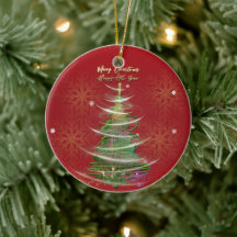 Adorno de cerámica navideño de copo de nieve rojo 