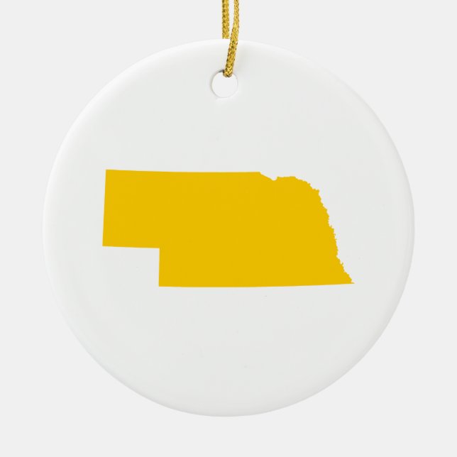 Adorno De Cerámica Nebraska en oro (Frente)