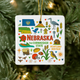 Adorno De Cerámica Nebraska Viaje Familiar Personalizado Navidad