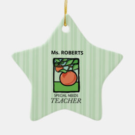 Adorno De Cerámica Necesidades Especiales Profesor Gracias, Apple