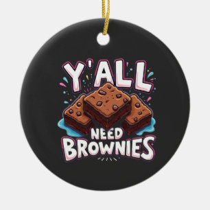 Adorno De Cerámica Necesitáis Pastel De Chocolate Brownies Postre Dul
