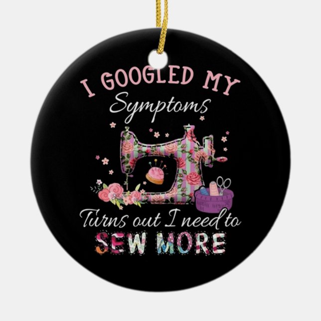 Adorno De Cerámica Necesito coser más (Frente)