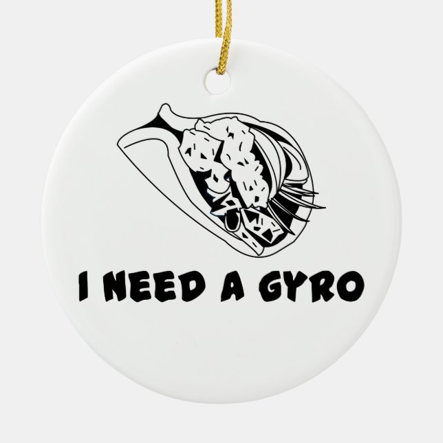 Adorno De Cerámica Necesito Un Gyro (Frente)
