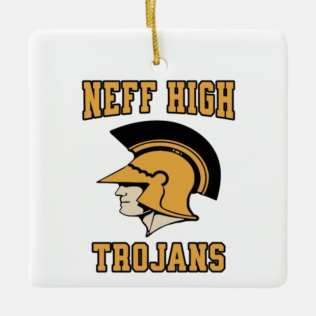 Adorno De Cerámica Neff High School Trojans La Mirada Personalizada (Anverso)