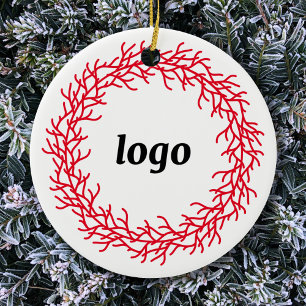 Adorno De Cerámica Negocio con el logotipo Wreath de la festividad ro
