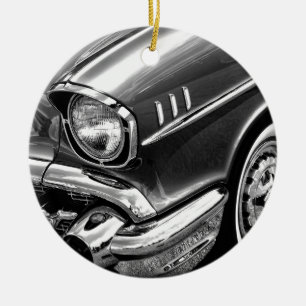 Adorno De Cerámica Negro 1957 y blanco del Bel Air de Chevrolet