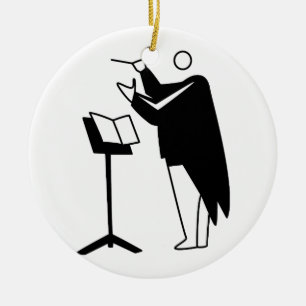 Adorno De Cerámica negro gráfico del conductor y del soporte