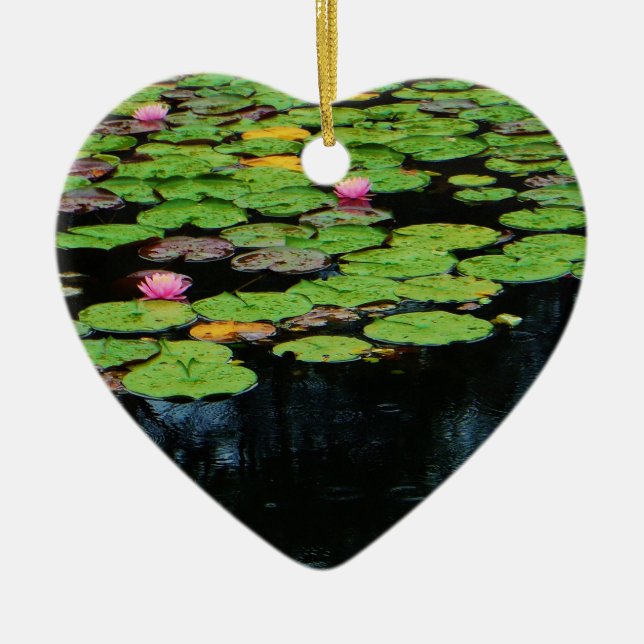 Adorno De Cerámica negro loto rosa (Frente)