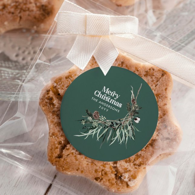 Adorno De Cerámica Negro moderno y elegante acuarela verde botánico (Subido por el creador)