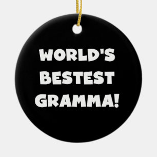 Adorno De Cerámica Negro o blanco del Mejor-est Gramma del mundo