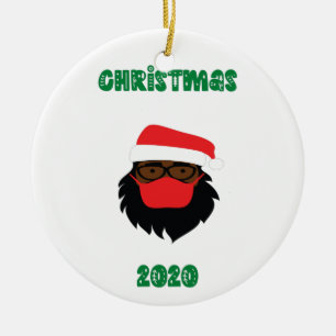 Adorno De Cerámica (Negro) Santa Claus en Navidades cómicos mascarad