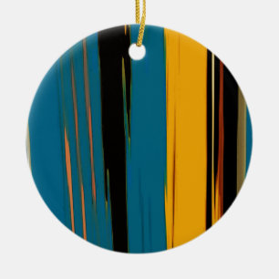 Adorno De Cerámica ¡Negro Turquesa Y Naranja Vamos!