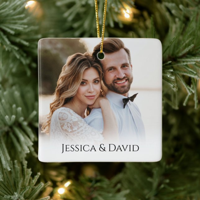 Adorno De Cerámica Negro y blanco moro y los acentos feriados casados (Árbol)