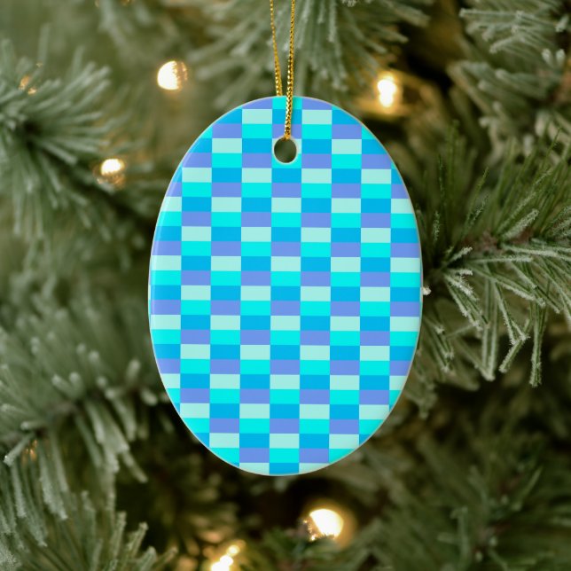 Adorno De Cerámica Neon Blue Color Pattern (Árbol)
