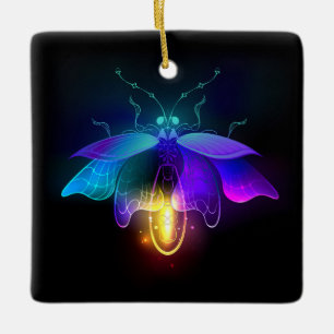 Adorno De Cerámica Neon Firefly en negro