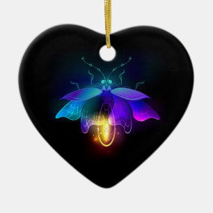 Adorno De Cerámica Neon Firefly en negro