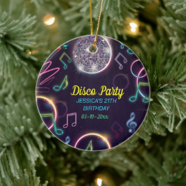 Adorno De Cerámica Neon Glow Disco Dance Birday Party