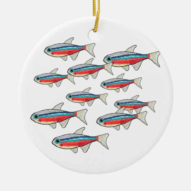 Adorno De Cerámica Neon Tetra (Frente)
