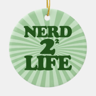 Adorno De Cerámica Nerd 4 Vida en verde