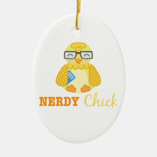 Adorno De Cerámica Nerdy Chick