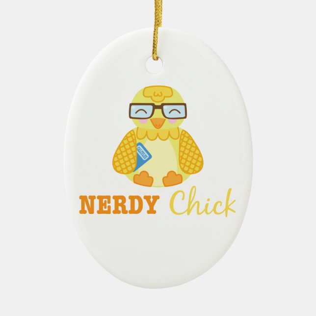 Adorno De Cerámica Nerdy Chick (Frente)