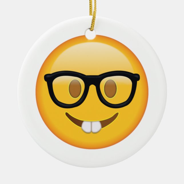 Adorno De Cerámica Nervio con gafas - Emoji (Frente)