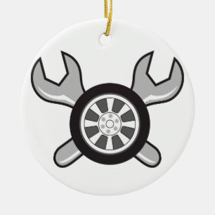 Adorno De Cerámica Neumático y llaves