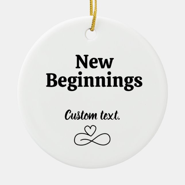 Adorno De Cerámica New Beginnings, Divorce Gifts for Her Breakup Xmas (Frente)