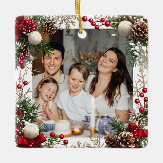 Adorno De Cerámica NEW YEAR  Frame with custom Photo Family 2026 (Anverso)