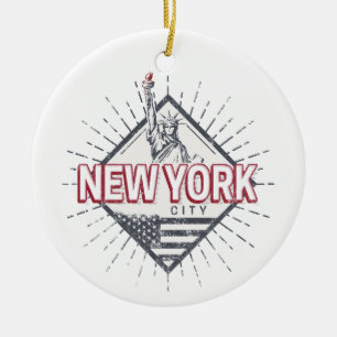 Adorno De Cerámica New York City Estados Unidos Vintage USA Souvenir