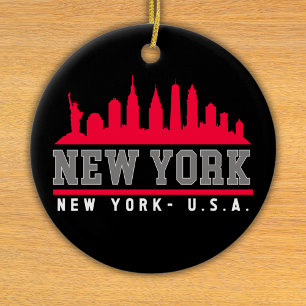 Adorno De Cerámica New York City Skyline City