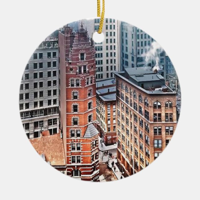 Adorno De Cerámica New York NY - Cluster of Skyscrapers c1900 (Frente)