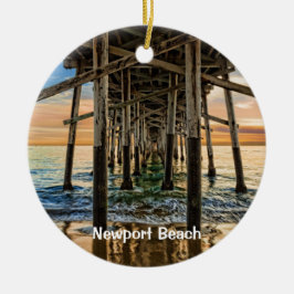 Adorno De Cerámica Newport Beach Balboa Pier 2 lados redondos