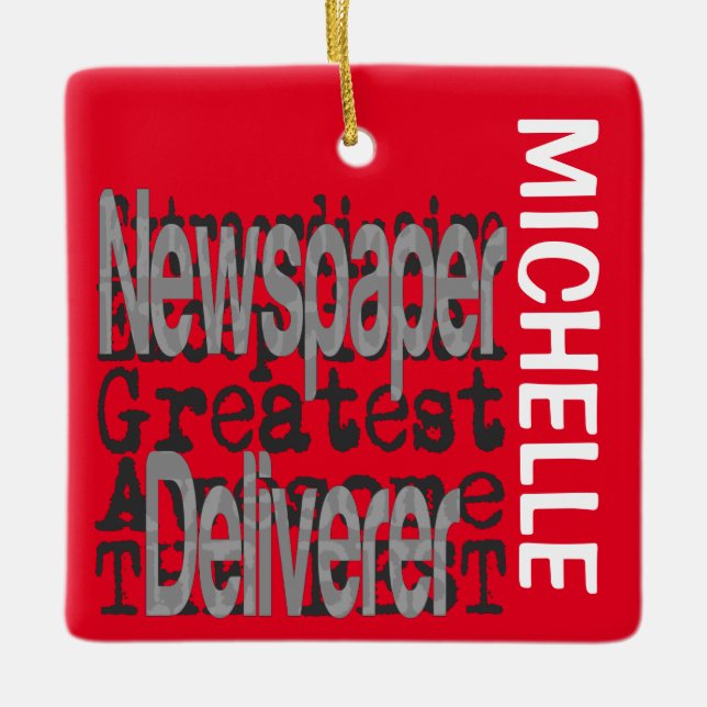 Adorno De Cerámica Newspaper Deliverer Extraordinaire CUSTOM (Anverso)