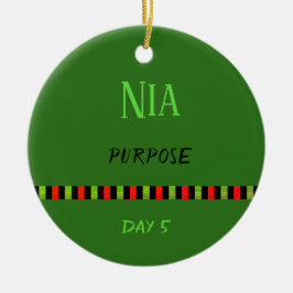 Adorno De Cerámica Nia - Día de Kwanzaa 5 Verde