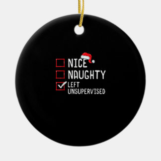 Adorno De Cerámica Nice Naughty Left Unsupervised Christmas List 