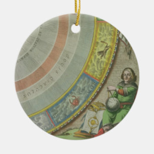 Adorno De Cerámica Nicolás Copérnico (1473-1543), detalle de un map