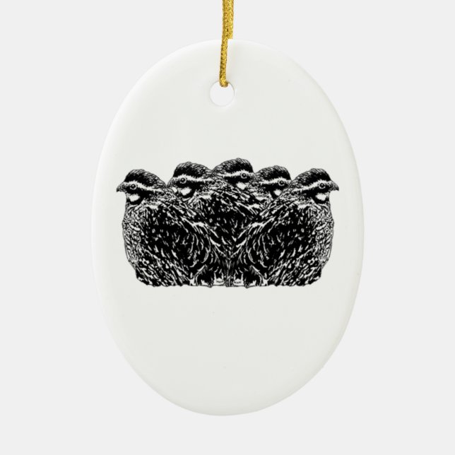 Adorno De Cerámica Nidada de las codornices (Frente)