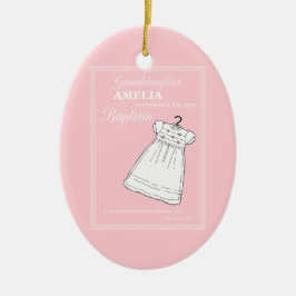 Adorno De Cerámica Nieta, bautismo en rosa personalizado