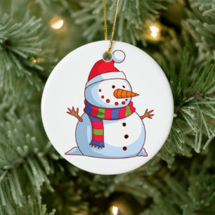 Adorno De Cerámica Nieto de Navidades blancos azules rojos
