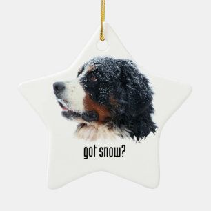 Adorno De Cerámica ¿nieve conseguida? Perro de montaña de Bernese