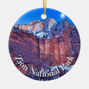 Adorno De Cerámica Nieve de invierno en el Parque Nacional Zion