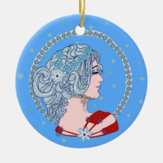 Adorno De Cerámica Nieve del invierno